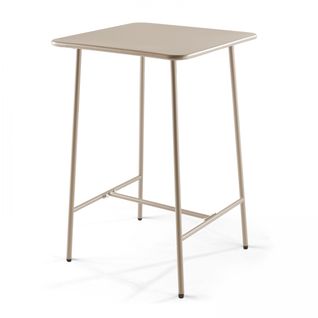 Table De Bar Carrée En Acier, Palavas Taupe - Palavas
