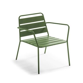 Fauteuil Bas De Jardin En Métal Vert Cactus Palavas