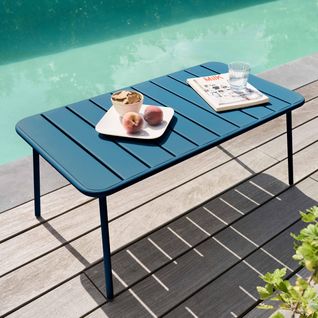 Table Basse De Jardin En Acier Thermolaqué, Palavas Bleu - Palavas