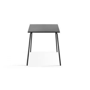 Palavas - Ensemble Table Carrée Et 2 Fauteuils En Métal Gris