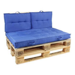 Pack Salon De Jardin Palettes Et Cousinage Bleu
