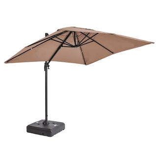 Parasol Déporté Rotatif 360° 2 X 3m Et Dalle à Lester Sur Roues, Amalya Taupe - Amalya