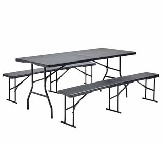 Ensemble Table Et 2 Bancs Pliants En Pehd