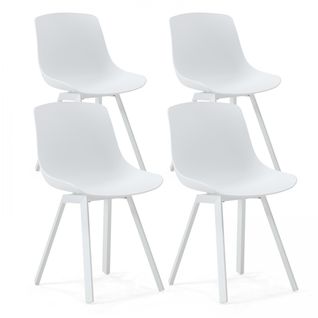Lot De 4 Chaises D'extérieur Blanc