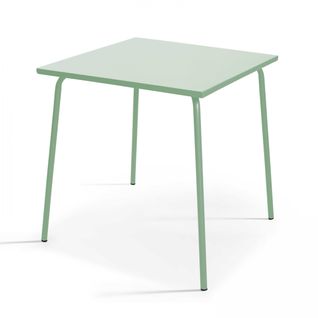 Table De Jardin Carrée En Métal Vert Sauge 70cm Palavas