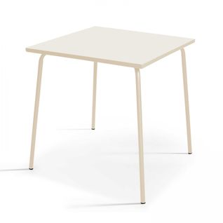 Table De Jardin Carrée En Métal Ivoire 70cm Palavas