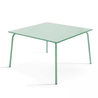 Table De Jardin Carrée En Acier Vert Sauge 120 Cm Palavas