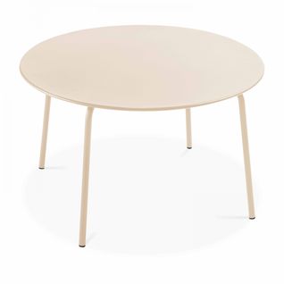Table De Jardin Ronde En Acier Ivoire 120 Cm Palavas