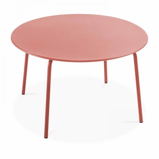 Table De Jardin Ronde En Métal, Palavas Rose - Palavas
