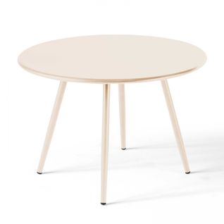 Table Basse De Jardin Ronde En Métal Ivoire 40 Cm Palavas