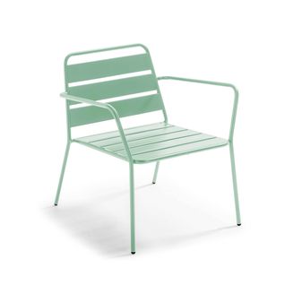 Fauteuil Bas De Jardin En Métal Vert Sauge Palavas
