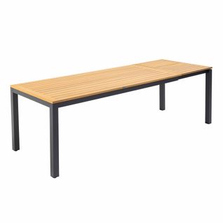 Table De Terrasse Rectangulaire Extensible 180/240 Cm Bois Et Noir