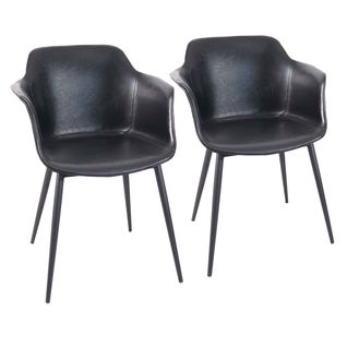 Lot De 2 Fauteuils Industriel En Acier Et Textile Noir