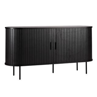 Buffet 2 Portes En Mélaminé Et Acier 140 Cm Noir