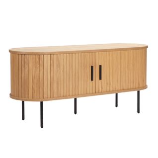 Meuble TV En Mélaminé Et Acier 120 Cm Beige