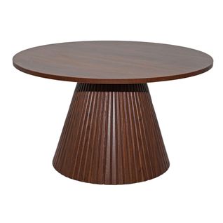 Table Basse Ronde 80 Cm Moderne Effet Bois Foncé