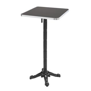 Table Haute 60 Cm Inclinable Plateau Noir/argent Et Pied Noir