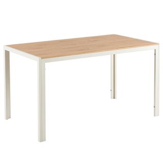 Table à Manger Rectangulaire En Mdf Blanc