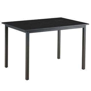 Table à Manger Extensible Rectangulaire En Mdf Bois Noir 120/160 Cm