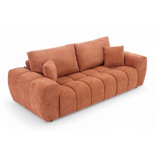 Canapé Droit 3 Places Terracotta L 238 Cm  Tissu Bubble