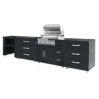 Cuisine D'extérieur Acier 4 Éléments Avec Barbecue Memphis