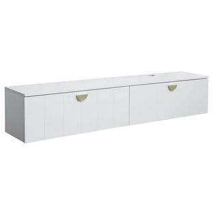 Meuble TV Suspendu 160 Cm Moderne Blanc Holly