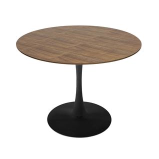 Table à Manger Ronde 4 Personnes D100 Cm Bois Foncé