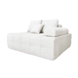 Fauteuil Gauche Pour Canapé Modulable En Tissu Écru L 140 Cm Snuggy