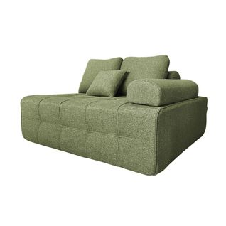 Fauteuil Gauche Pour Canapé Modulable En Tissu Vert L 140 Cm Snuggy