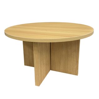 Table Basse Ronde 80 Cm Scandinave Effet Bois Clair