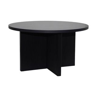 Table Basse Ronde 80 Cm Scandinave Effet Bois Noir