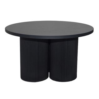 Table Basse Ronde 80 Cm Scandinave Bois Noir