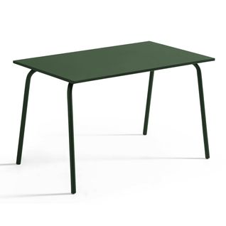 Table De Jardin En Acier 120 X 70 Cm Vert Forêt Palavas