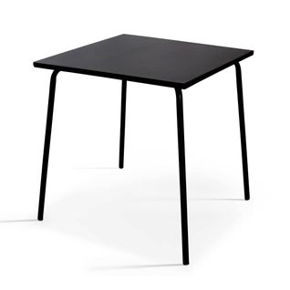 Table De Jardin Carrée En Métal Noir 70cm  Palavas