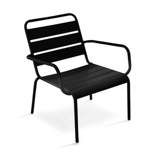 Fauteuil De Jardin Bas Relax Acier Noir Palavas