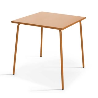 Table De Jardin Carrée En Métal Caramel 70cm  Palavas