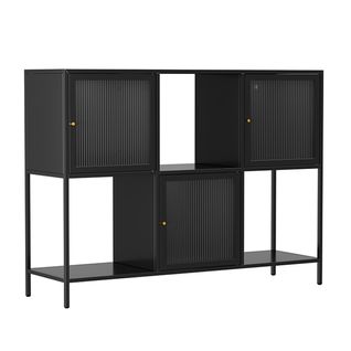 Buffet En Métal 3 Portes 120 Cm Noir