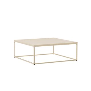 Table Basse Carrée Moderne L90 Cm Écru