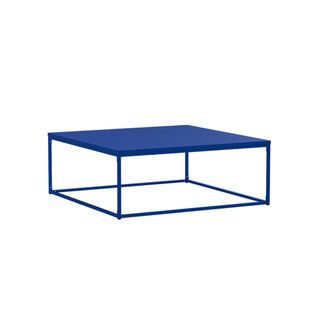 Table Basse Carrée Moderne L90 Cm Bleu Foncé