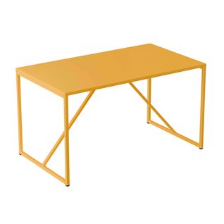 Table à Manger Rectangulaire 4 Places En Acier Jaune