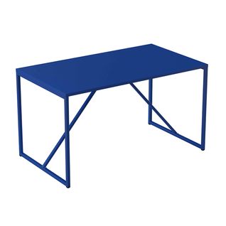 Table à Manger Rectangulaire 4 Places En Acier Bleu Foncé