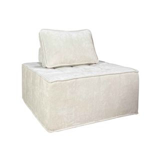 Fauteuil En Tissu Pour Canapé Modulable Avec Coussin Ecru Tiby