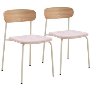 Lot De 2 Chaises Empilables En Bois Rose