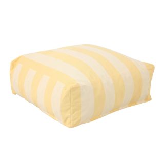 Pouf Rayé Pour Salon De Jardin Modulable Jaune Clair Mixi