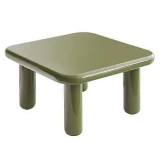 Table Basse Carrée 75 Cm En Mdf Effet Laqué Vert Olive