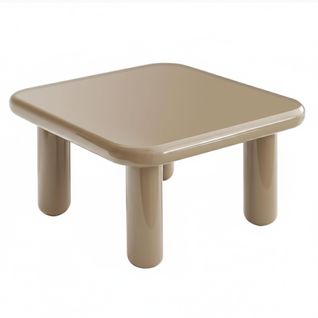 Table Basse Carrée 75 Cm En Mdf Effet Laqué Taupe
