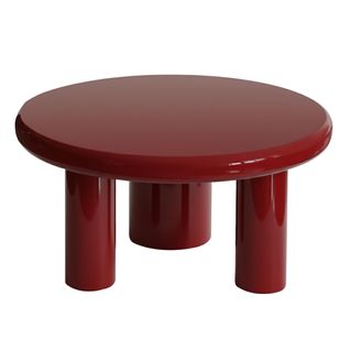Table Basse Ronde 100 Cm En Mdf Effet Laqué Rouge