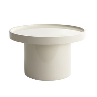 Table Basse Ronde 50 Cm En Mdf Effet Laqué Blanc