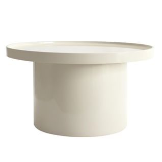 Table Basse Ronde 70 Cm En Mdf Effet Laqué Blanc