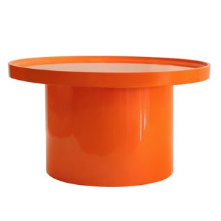Table Basse Ronde 70 Cm En Mdf Effet Laqué Orange